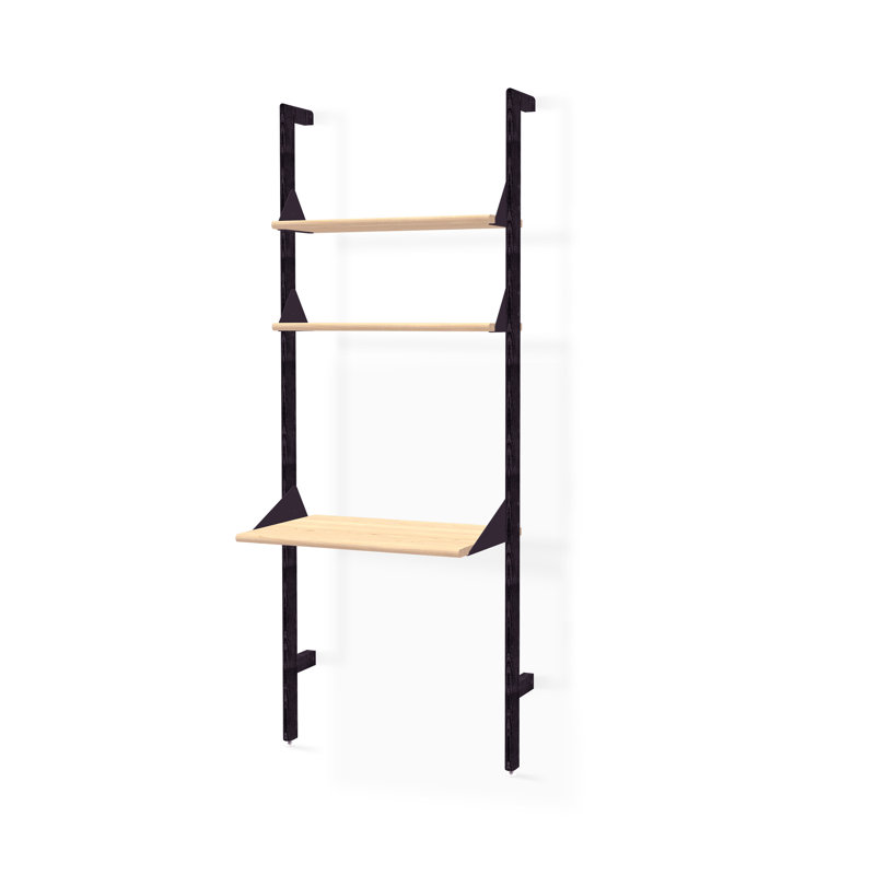 Branch 1 Shelving Unit with Desk, Black/Blonde