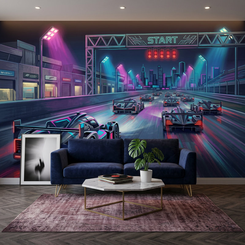 Décoration murale amovible Futuristic, 100 po x 96 po, Texturé non collé