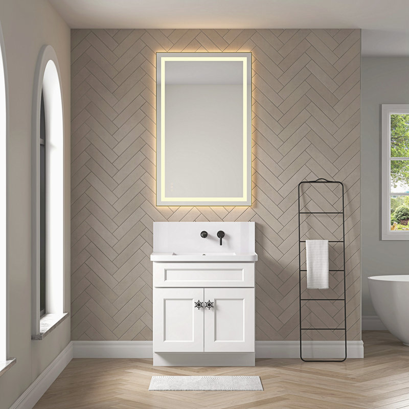 Le miroir de salle de bain est multifonctionnel et chaque fonction est contrôlée par un bouton tactile intelligent.