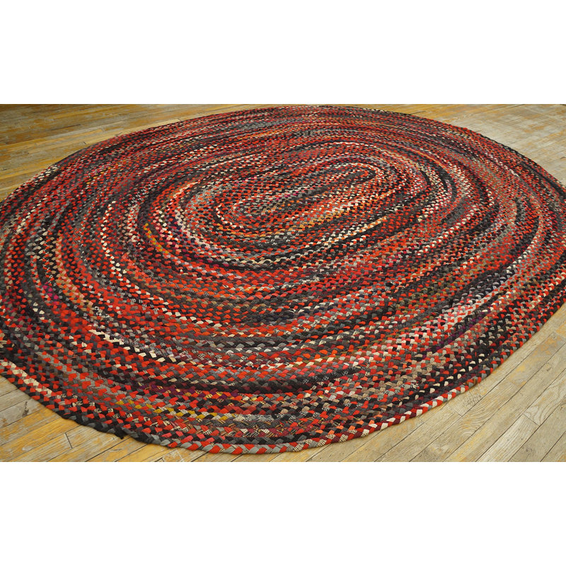 Antique Braided American Allover Multi 1935 Rug