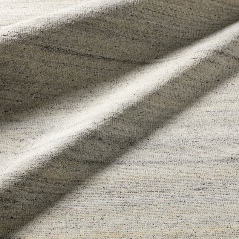 Jaipur Living Origin SAG12 Handknotted Solid White and Gray Runner Rug (3'x12'), Rectangle 8'6" x 11'6"