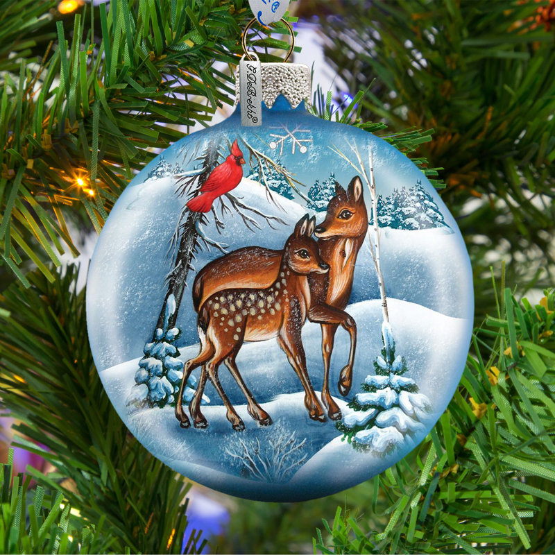 Holiday Splendor 3.5'' Handmade Glass Hanging Figurine Ornament