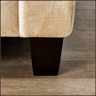 Canapé d'angle de 245 cm pour salon, recouvert de tissu chenille doux, 3 places avec un pouf, canapé en forme de L