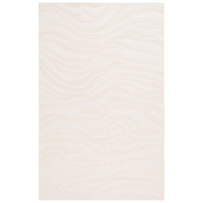 Burleson Abstract Hand Tufted Wool Area Rug in Ivory