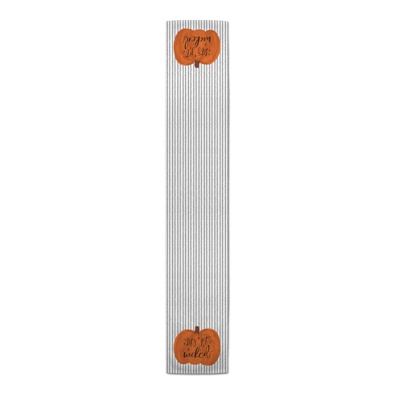 Chemin de table rayé d’Halloween Sorelli, L 90 po x l 16 po