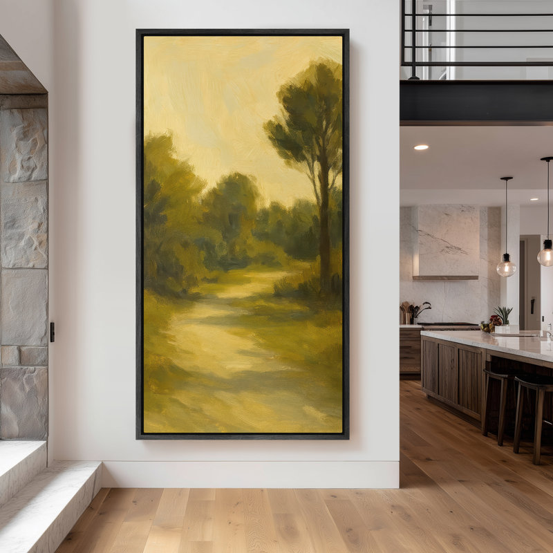 Grande toile murale encadrée, impressions de paysage de chemin de campagne - 60 po x 20 po, 60 po x 30 po, Noir