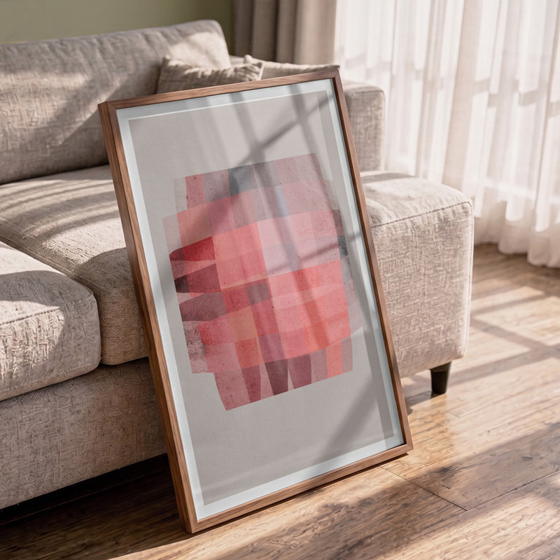 Pink Mosaic Dreams Print by Other Artist, 12 × 18, Framed Print, White