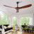 60" Solid Wood Ceiling Fan, Outdoor, 3 Blade, No Light, Walnut, for Patio Living Room Bedroom Porch, Remote Control, Water Resistant-1125501204-1125501205-1125501224