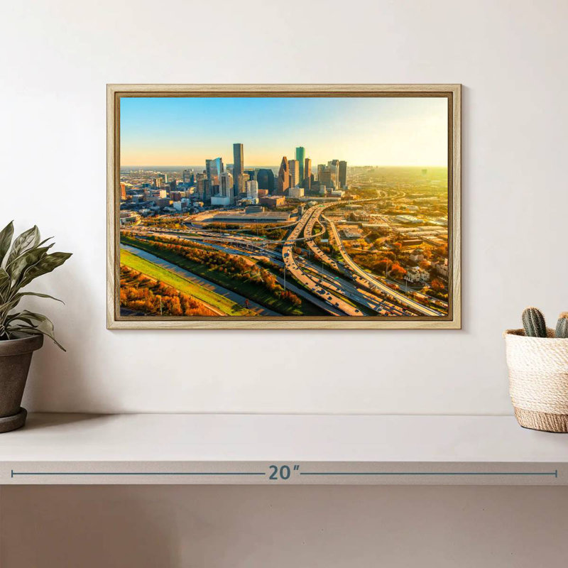 Golden Houston Highway, Cadre flottant en bois naturel, 13 po x 9 po