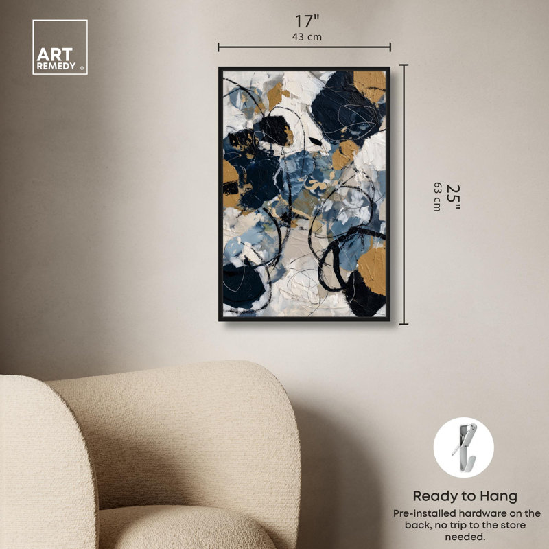 "Midnight and Moonlight", impression murale sur toile par Art Remedy, cadre noir, 16 x 24, H 25 po x l 17 po, Structure noire