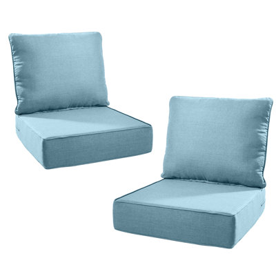 Wickes 24 In. X 24 In. Outdoor Deep Seating Lounge Chair Cushion 6" Thick Water-Resistant Seat/Back Cushion