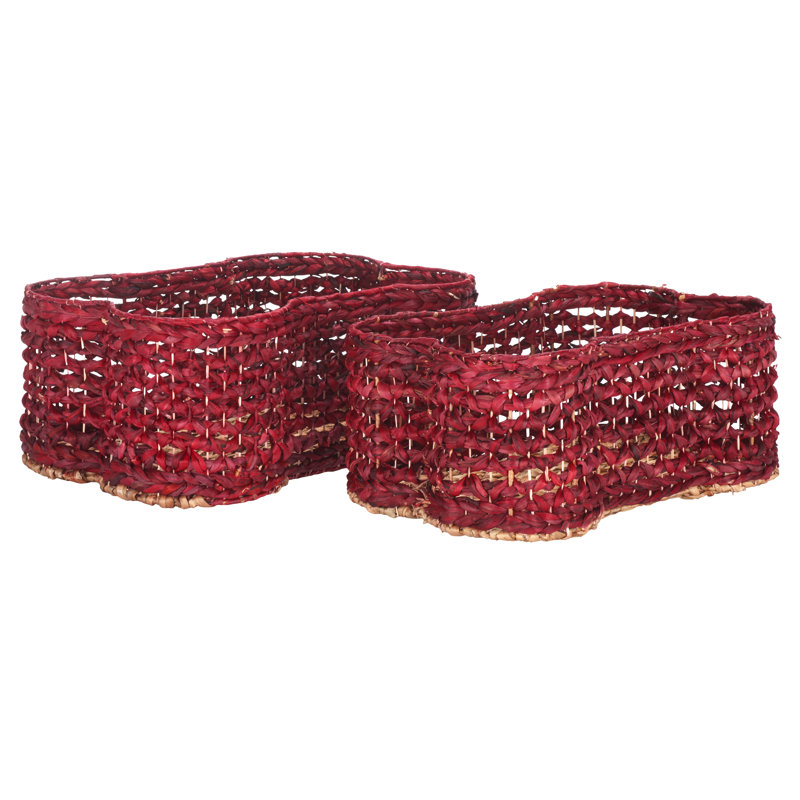 Dovecove Wicker Decorative Basket, Red