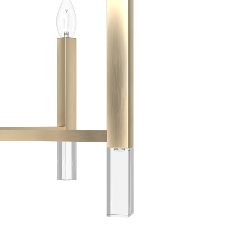 Hunter Sunjai 6 Light Chandelier Light Fixture, Alturas Gold, 69" H x 30" W x 30" D