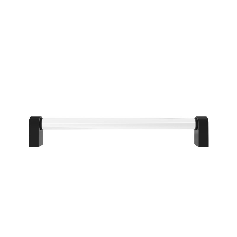 Clarity Acrylic Appliance Pull, Matte Black/Clear, 18"