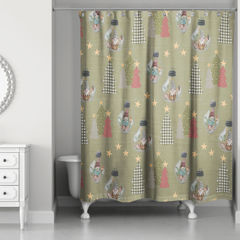 Rideau de douche simple Diyana, Vert