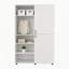 Armoire haute autoportante écologique, garde-robe 2 portes avec tringle et étagères intégrées, meuble de rangement compact, blanc