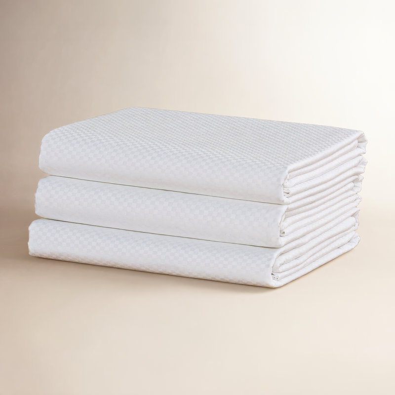 Drap-housse 100% satin de coton à carreaux, Très grand
