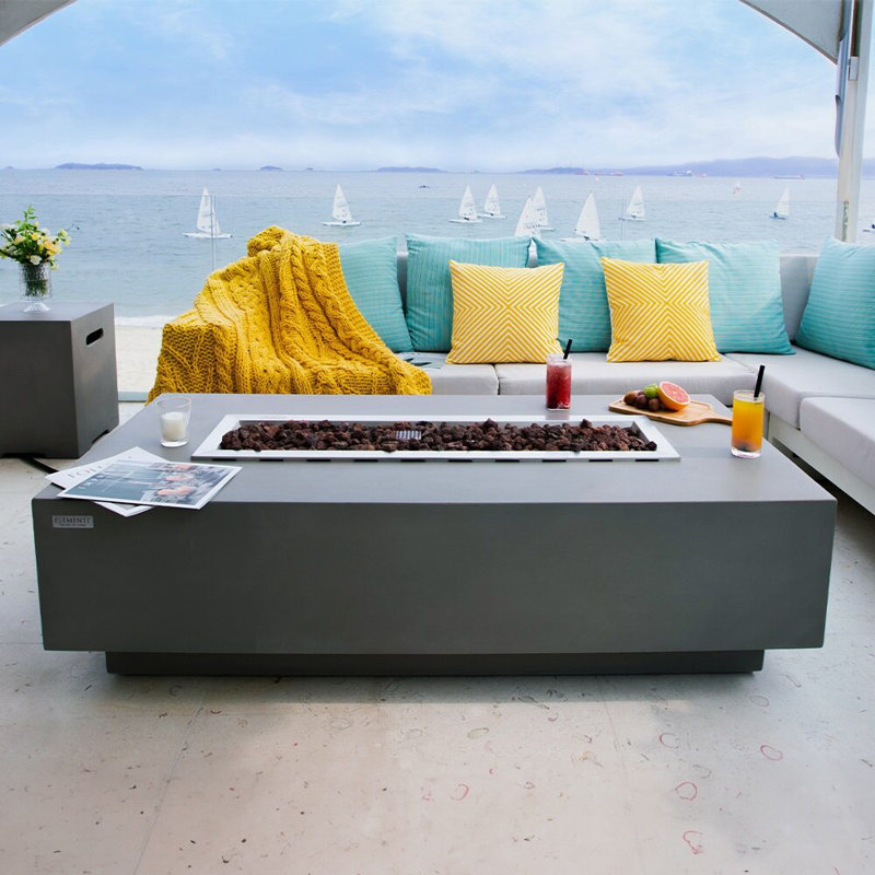 Granville 40" Dark Gray Concrete Gas Fire Pit Table