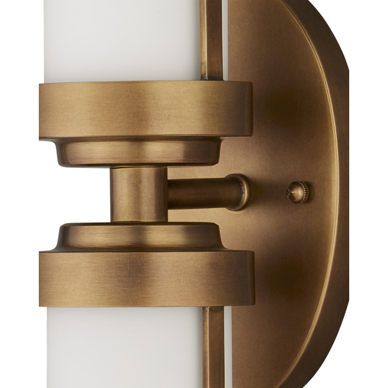 Bowland Nickel Bath Wall Sconce, Antique Brass