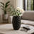 Geometric Layered Stoneware Porcelain Tall Vase for Living Room and Home Decor - Modern Tall Accent Flower Vase for Dining Table Styling - Black-2139918871
