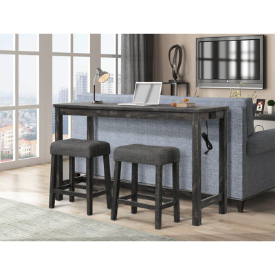 Transitional 3 Piece Counter Bar Dining Set
