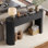 Console 55 po Tambour avec plateau de table ovale pour vestibule de vestibule