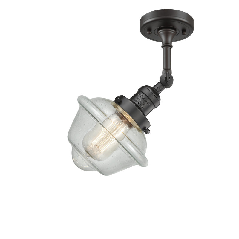 Baptiste Glass Semi Flush Mount, Seedy, No Bulb Included, Polished Nickel