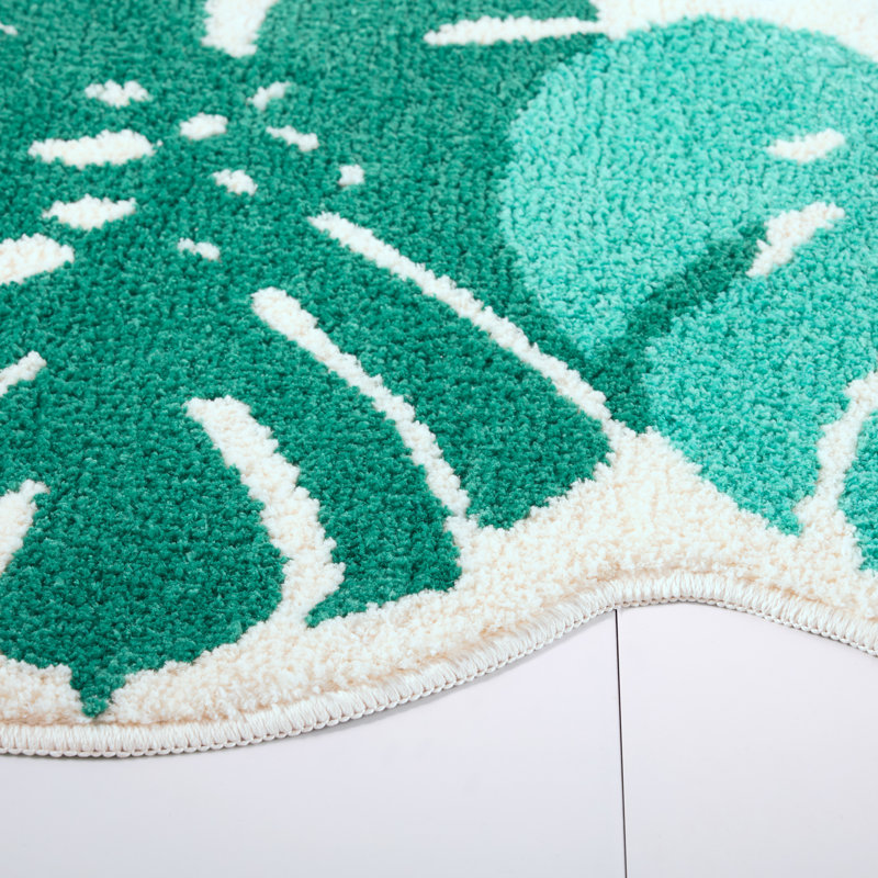 Tapis de bain en forme de feuilles Town & Country Country In The Tropics Monstera, vert, 20,4 po x 30,9 po