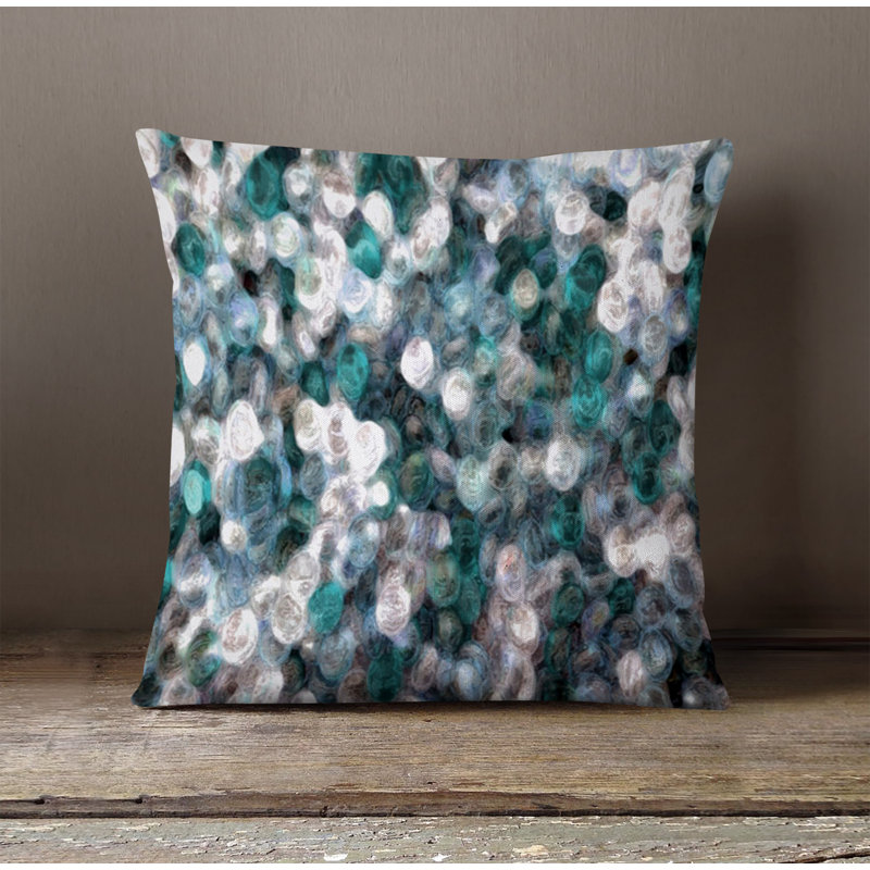 Throw Pillow With Insert, Blue/Gray Abstract 3, 20"H x 20"W