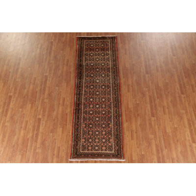 Geometric Wool Traditional  Runner Rug 3x10