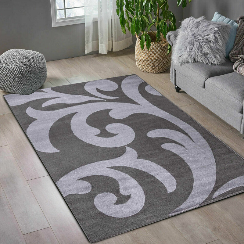 Bodeswell Machine Woven Dark Grey/Light Grey Indoor Rug, Rectangle 80 x 150cm