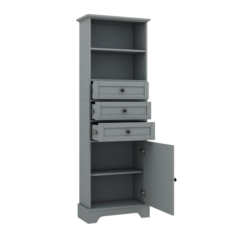 Armoires de rangement à 3 tiroirs et tablette réglable idéales pour les petits et grands espaces, Gris