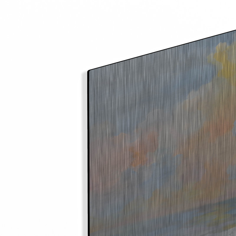 Art mural en métal luxueux «June Sunrise» par Silvia Vassileva, 16 po x 12 po