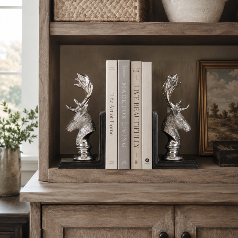 Deer Head Bookends