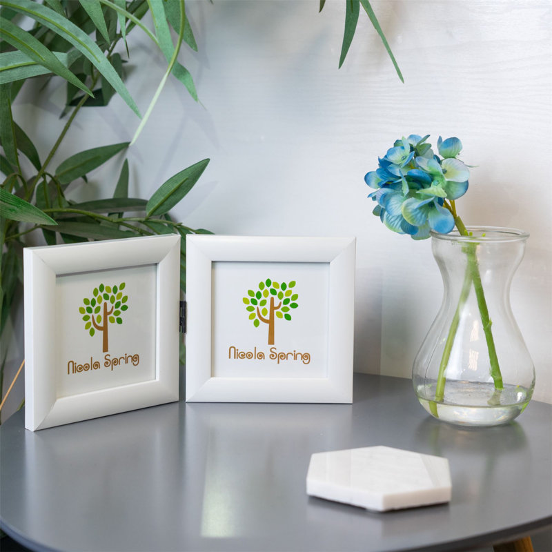 Nicola Spring - Folding 2 Photo Frame - 4 x 4", White