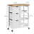 Nashley Rolling Kitchen Cart, Bar Serving Cart, Compact Trolley On Wheels With Wood Top, Shelves & Drawers For Home Dining Area-2021181269