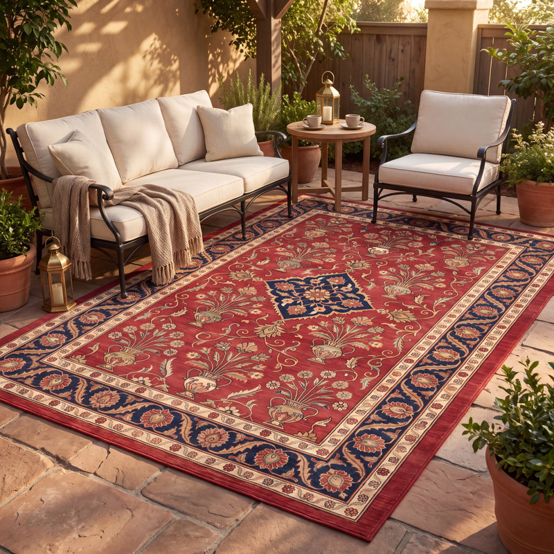 Tapis décoratif lavable à la main Woundwort, Rectangle 9 pi 10 po x 14 pi 9 po