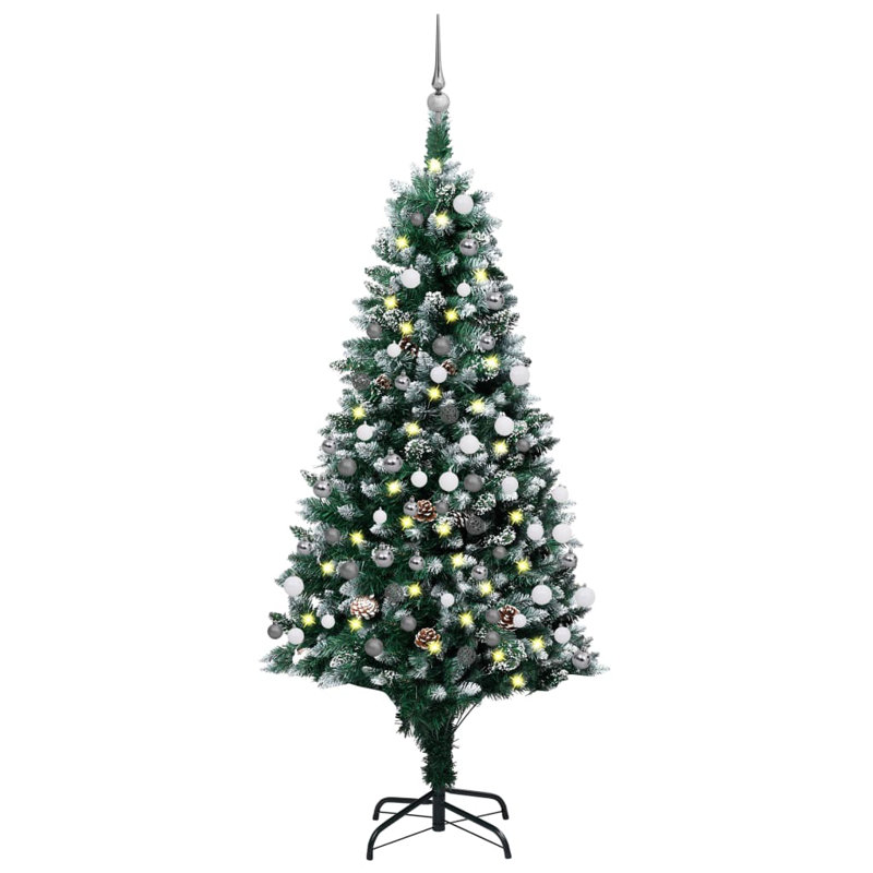Artificial Christmas Tree with LEDs&Ball Set, 4.92ft H x 3.05ft W x 3.05ft D
