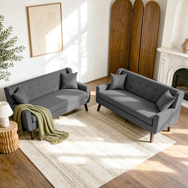 Causeuse Jaqueze, Grey Linen Blend