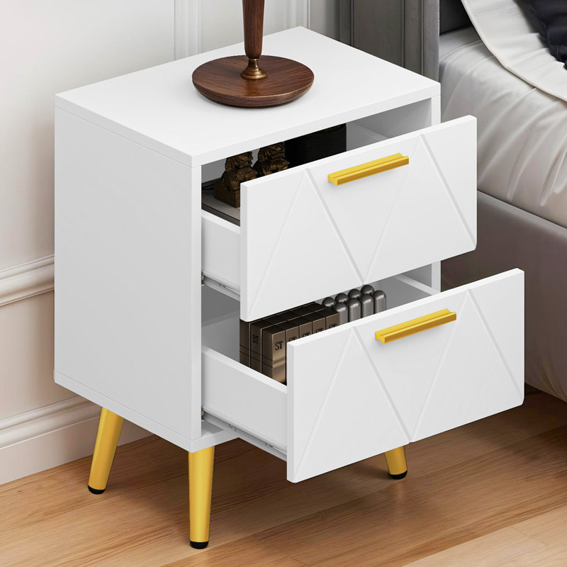 40cm W Bedside Table, White