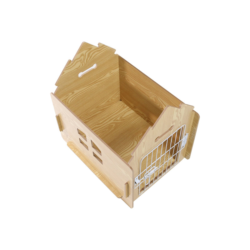 Niche pour chien en bois, Ivoire/noir