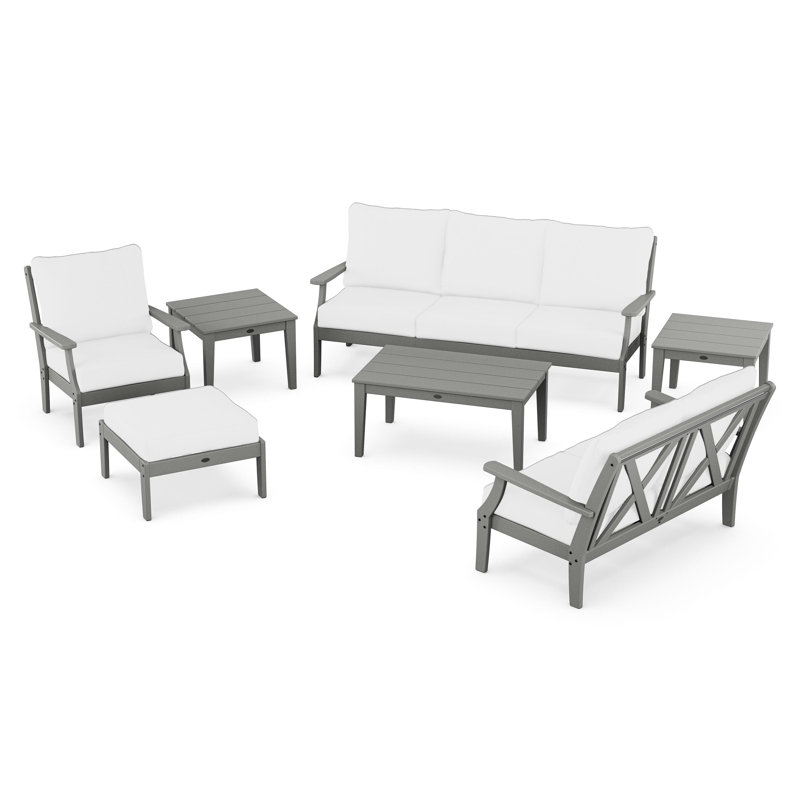 Braxton 7-Piece Deep Seating Set, Slate Grey, Natural