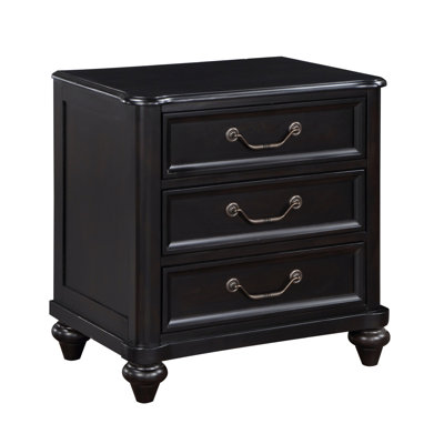 Bedroom Nightstand, Classic Design Bedside Table With 3 Drawers