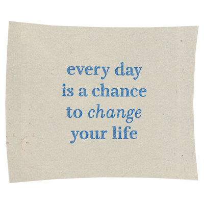 Every Day Is a Chance to Change Your Life — Aged Linen Canvas — Landscape Indoor Wall Tapestry