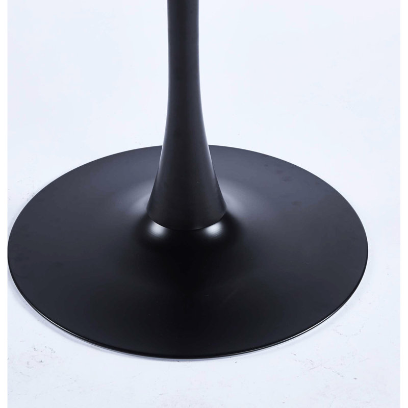 Table de cuisine noir mat, matériau, pieds en métal stables, facile à assembler et à entretenir, table de salle à manger avec plateau de 34,75 lb de hauteur 28,11 po, instructions incluses