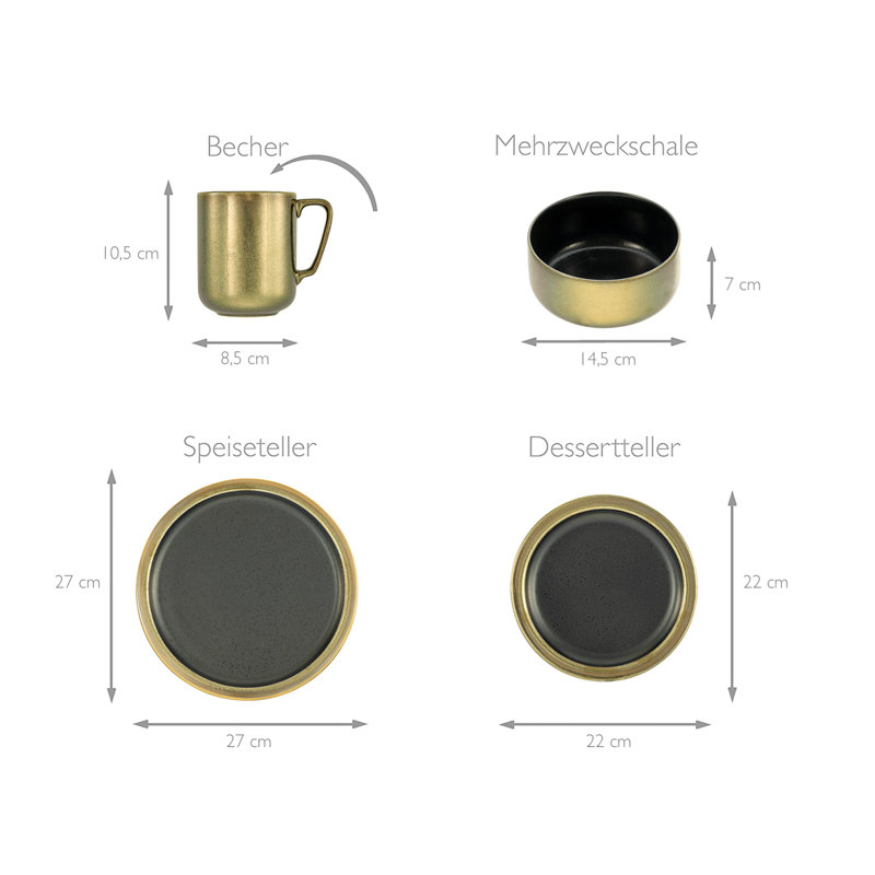 8 Piece Dinnerware Set, Service For 2