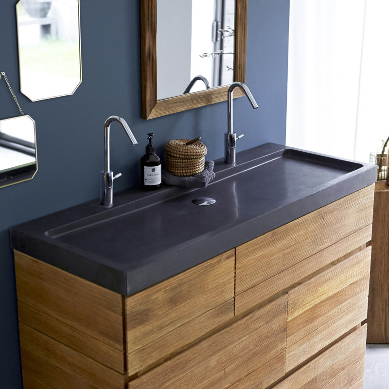 Karl Solid Oak 1200mm Free-Standing Double Vanity Unit