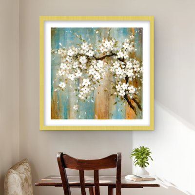 «Relaxing Cherry Blossoms - Beige», impression encadrée