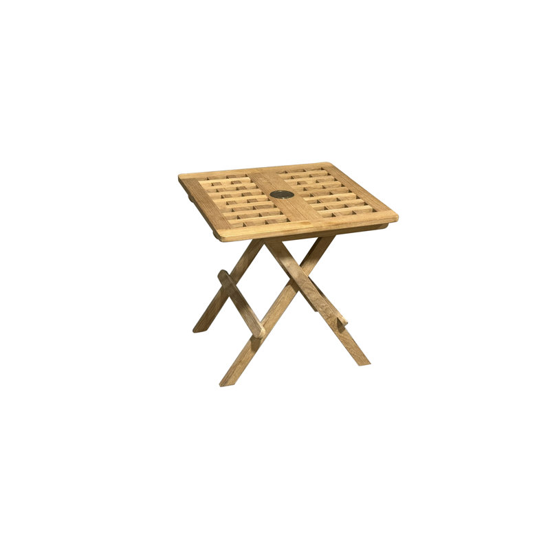 Table d'appoint Breezy en teck avec trou pour parasol, naturel