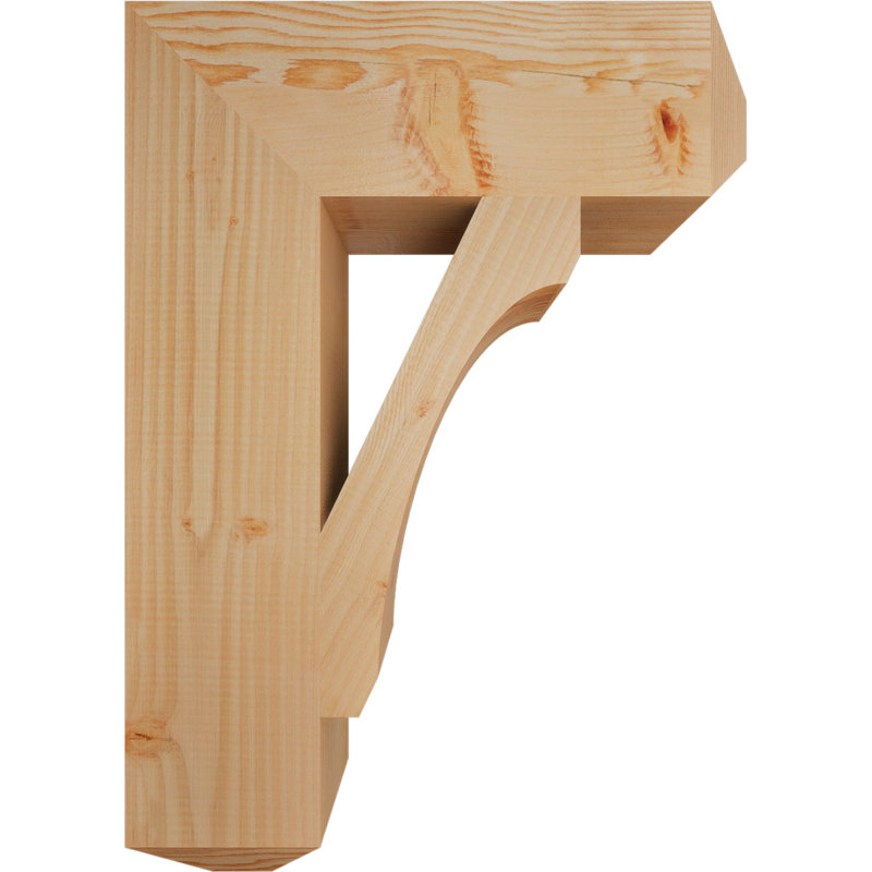 H Support en bois / corbeau, Douglas (lisse), H 28 po x l 5,5 po x P 20 po